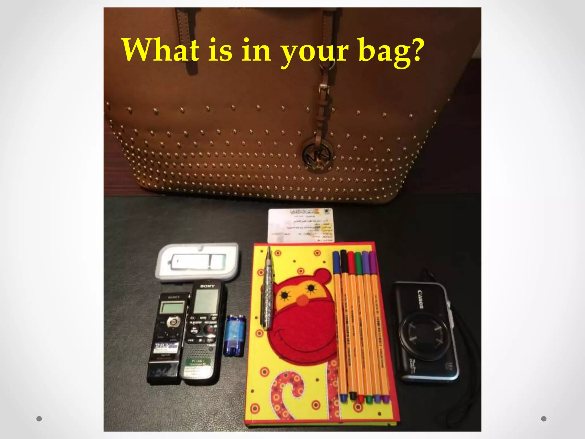What is in your bag?
 