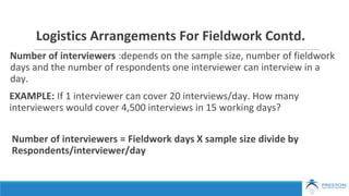 Fieldwork logistics for data collection | PPTX