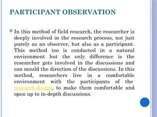 field work or Field Research in Research Methodology | PPTX