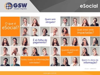 www.gsw.com.br
eSocial
Versão – ABR/2014
 
