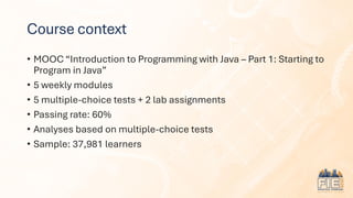 Mooc Java Star MOOC Patterns in edX - Conference presentation - FIE 2025 | PDF