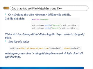 Comprehensive Guide to Binary File Handling in C++ Programming | PPTX