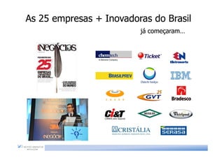 As 25 empresas + Inovadoras do Brasil
                         já começaram…
                            começaram…
 