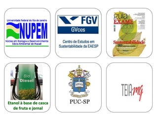 Etanol à base de casca
   de fruta e jornal
 