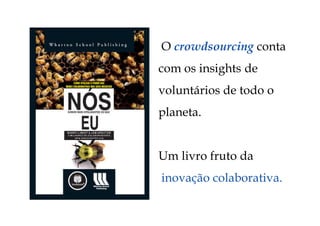 O crowdsourcing conta
com os insights de
voluntários de todo o
planeta.


Um livro fruto da
inovação colaborativa.
 