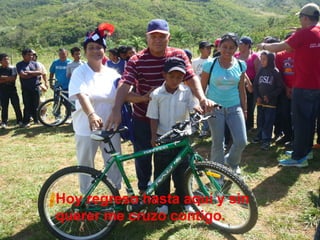 Hoy regreso hasta aquí y sin
querer me cruzo contigo.

 