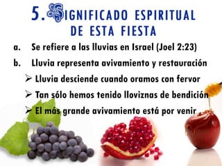a. Se refiere a las lluvias en Israel (Joel 2:23)
b. Lluvia representa avivamiento y restauración
   Lluvia desciende cuando oramos con fervor
   Tan sólo hemos tenido lloviznas de bendición
   El más grande avivamiento está por venir
 