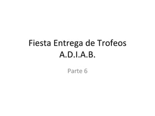 Fiesta Entrega de Trofeos A.D.I.A.B. Parte 6 