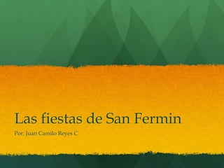 Las fiestas de San Fermin
Por: Juan Camilo Reyes C
 
