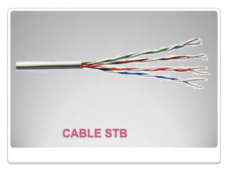 En cambio el cable UTP es susceptible a interferencias de radio y de equipos electrónicos.                 CABLE STB  