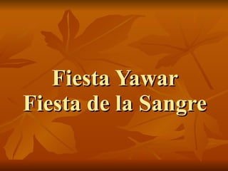 Fiesta Yawar Fiesta de la Sangre 