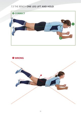 7.3 The Bench ONe LeG LiFT AND hOLD
cOrrecT

1

2

WrONG

35

 
