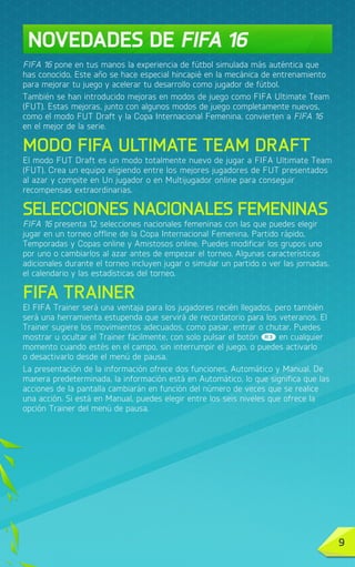 Preconcepción bahía lluvia FIFA 16 manual español ps3