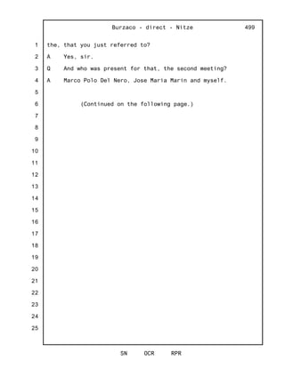 1
2
3
4
5
6
7
8
9
10
11
12
13
14
15
16
17
18
19
20
21
22
23
24
25
Burzaco - direct - Nitze
SN OCR RPR
499
the, that you just referred to?
A Yes, sir.
Q And who was present for that, the second meeting?
A Marco Polo Del Nero, Jose Maria Marin and myself.
(Continued on the following page.)
 