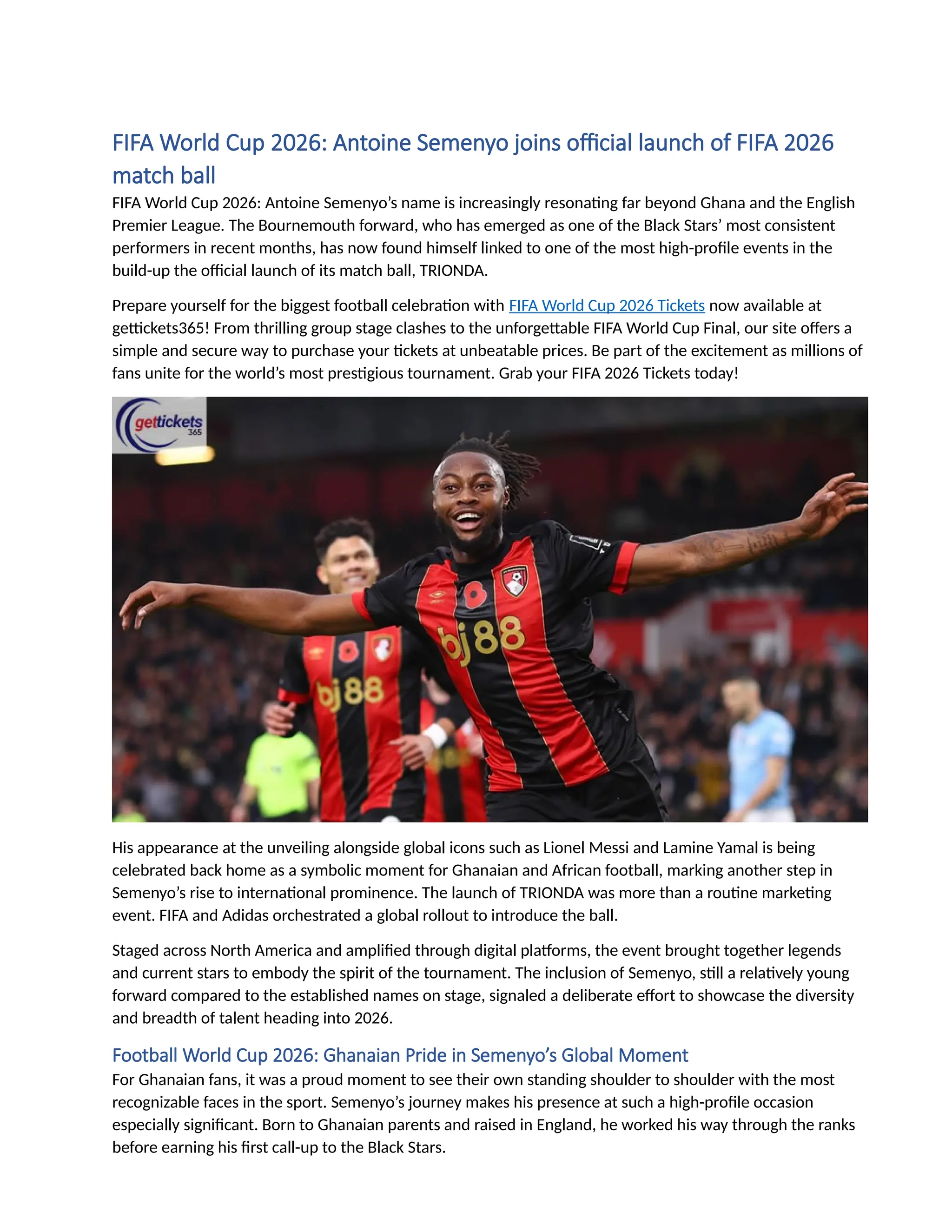 FIFA World Cup 2026 Antoine Semenyo Joins Official Launch Of FIFA 2026 FIFA World Cup 2026 Antoine Semenyo Joins Official Launch Of FIFA 2026