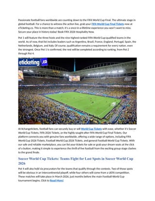 FIFA World Cup 2026 Group Stage Draw for World Cup, How Does It Work.docx
