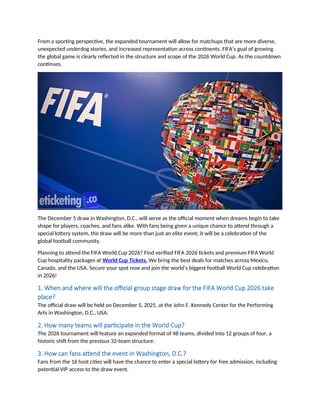 FIFA World Cup Final And Host Nations Unveil Plans for World Cup Draw ...