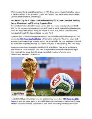 FIFA World Cup Tickets Draw Teams Pots How to Watch and All to Know.docx