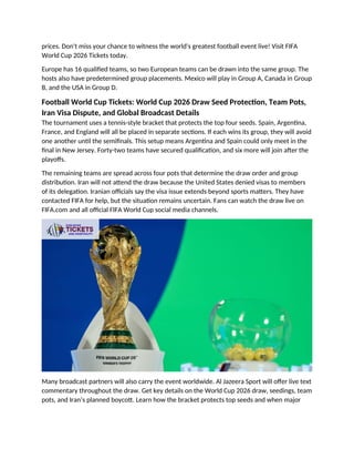 FIFA World Cup Tickets Draw Teams Pots How to Watch and All to Know.docx