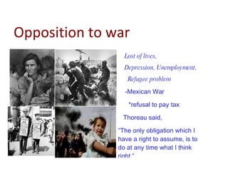 Civil Disobedience “ There will never be a really free and enlightened State until the State comes to recognize the individual as a higher and independent power, from which all its own power and authority are derived, and treats him accordingly. I please myself with imagining a State at last which can afford to be just to all men, and to treat the individual with respect as a neighbor.”  