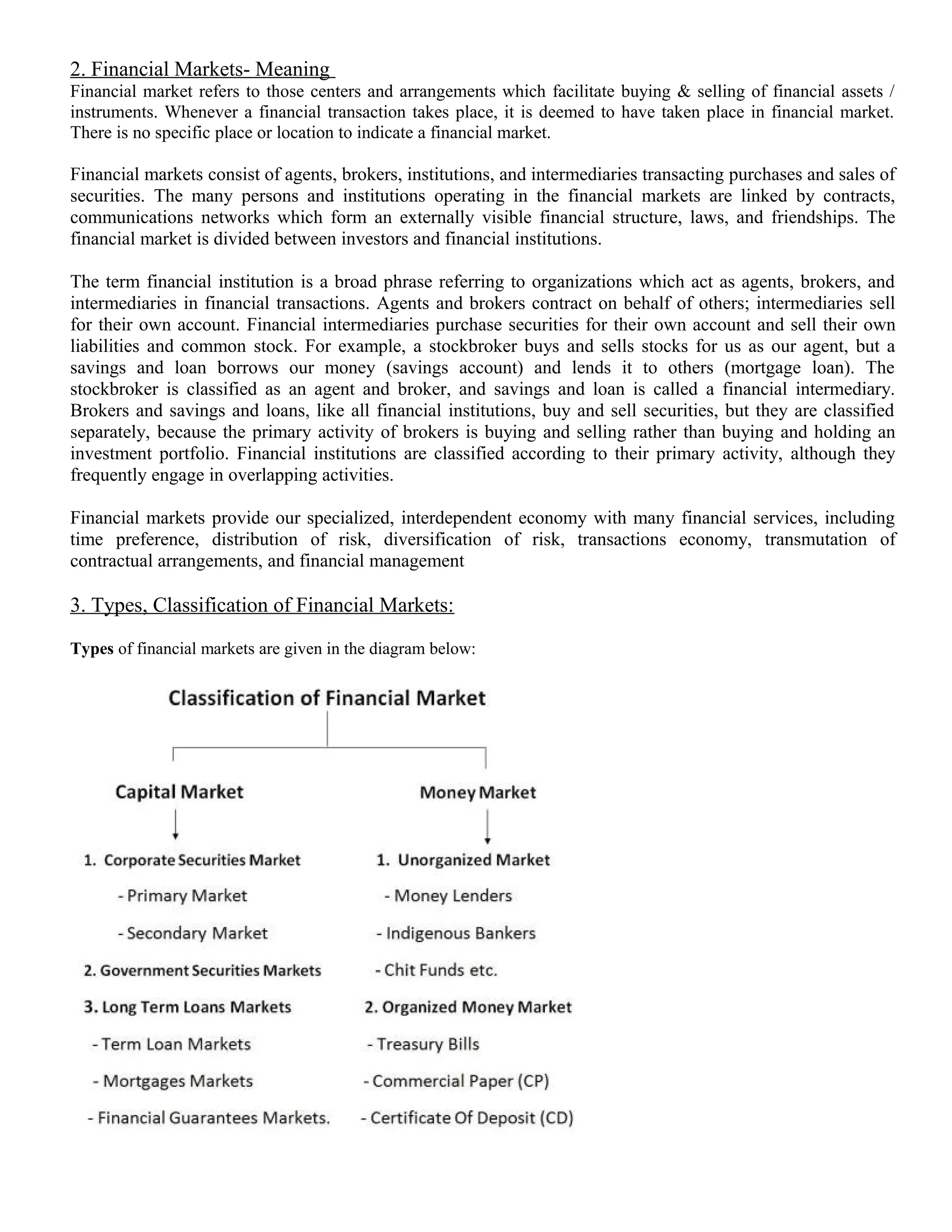 Financial markets and institutions notes as per BPUT syllabus for MBA 4th |  DOC