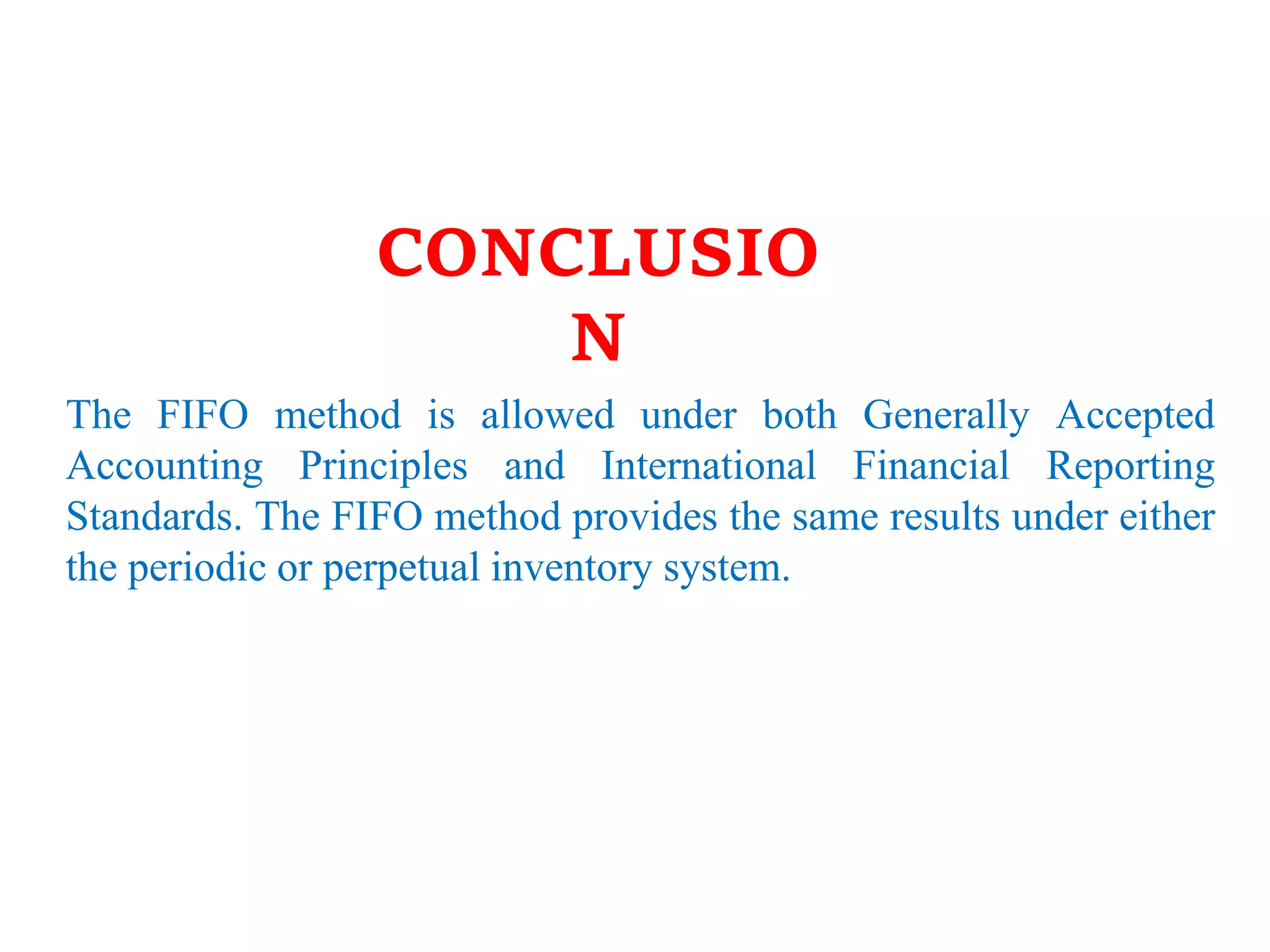 First in First out method (FIFO) | PPTX