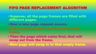 FIFO, LRU, OPTIMAL Page Replacement Algorithm | PPTX