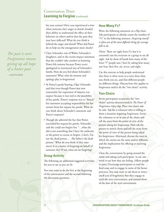 Forgiveness Statement Script Conversations About Forgiveness Facilitator Guide | PDF