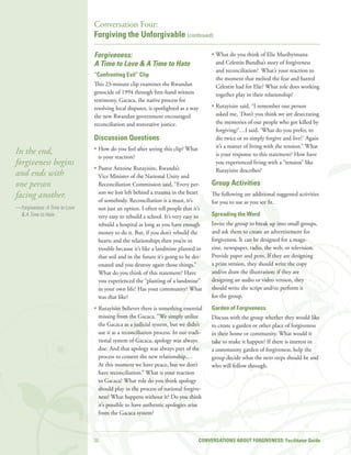 Forgiveness Statement Script Conversations About Forgiveness Facilitator Guide | PDF