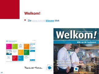 4141
Welkom!
 Zie www.svh.nl: blauwe blok
 