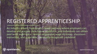 REGISTERED APPRENTICESHIP
An industry driven, high-quality career pathway where employers can
develop and prepare their fu...