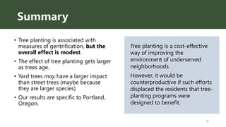 Does Urban Tree Planting Cause Gentrification? | PPTX