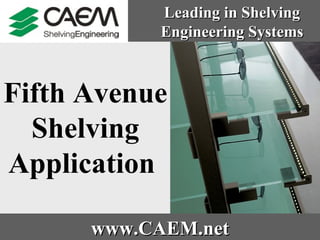 Fifth Avenue Shelving Application   Leading in Shelving Engineering Systems www.CAEM.net 
