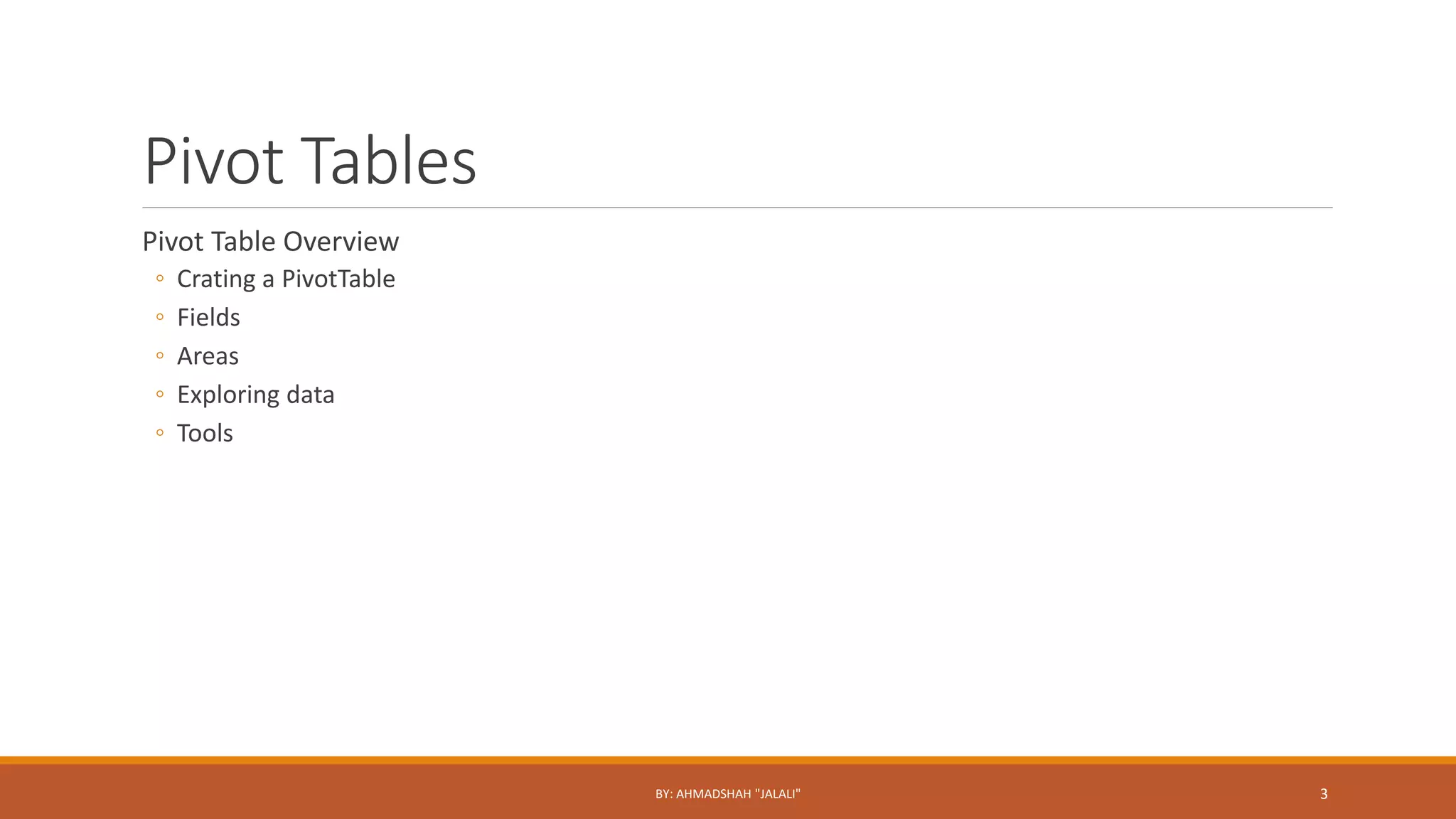 Using PIVOT Tables in Excel | PPT