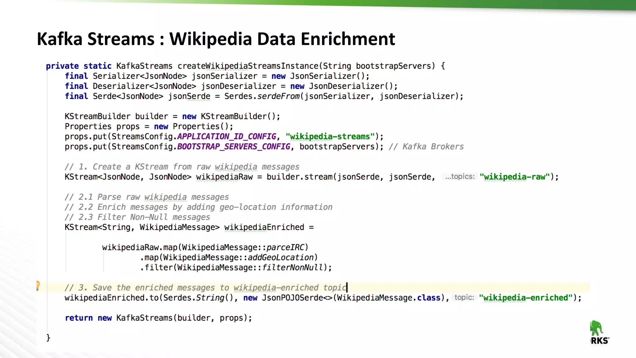 © Hortonworks Inc. 2011 – 2016. All Rights Reserved
Kafka Streams : Wikipedia Data Enrichment
 