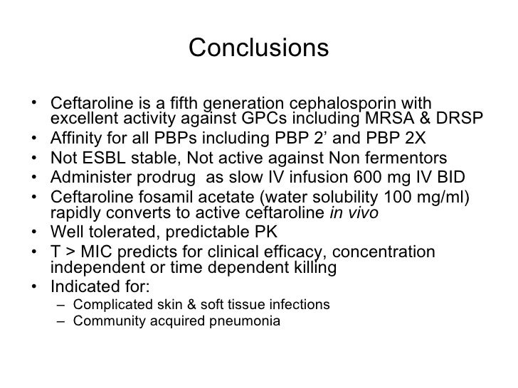 Fifth Generation Cephalosporins 2011