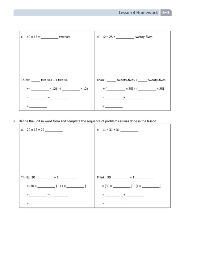 Fifth grade module 2 homework