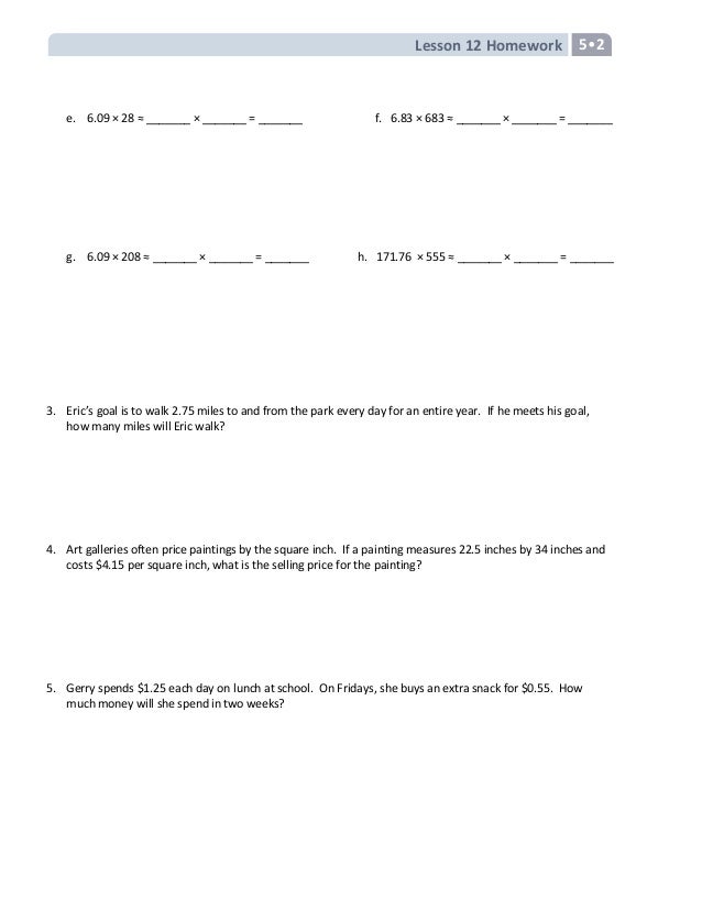 lesson 6 homework 5th grade