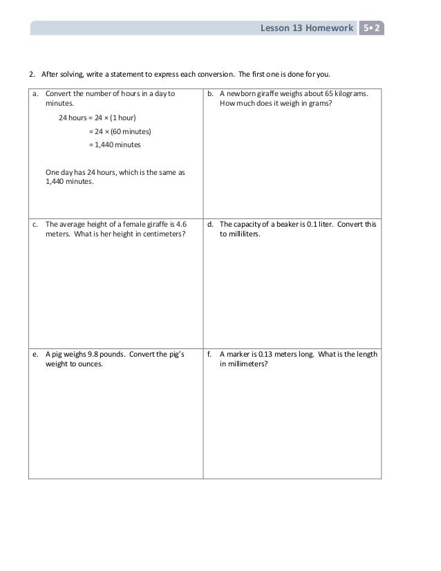 Fifth grade module 2 homework
