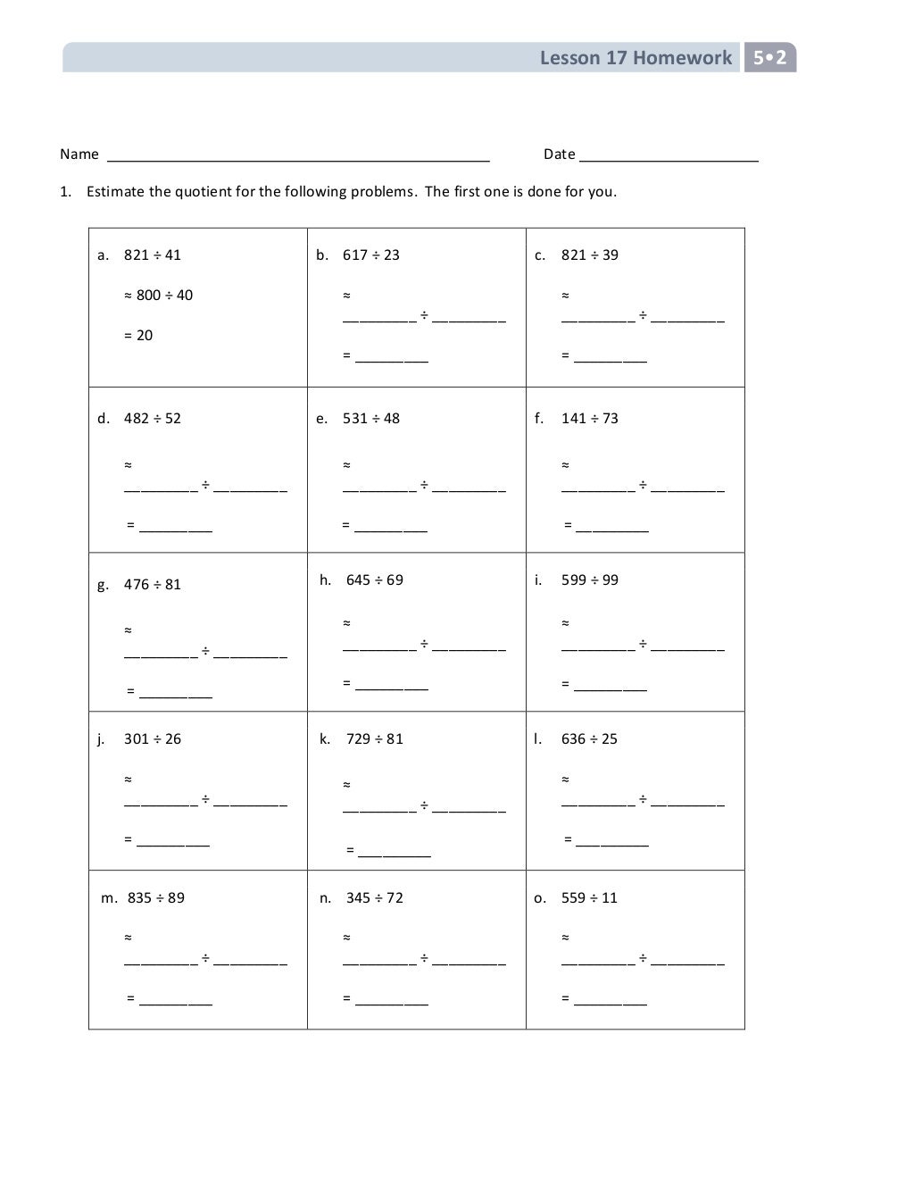 Grade 5 module 5 answer key image