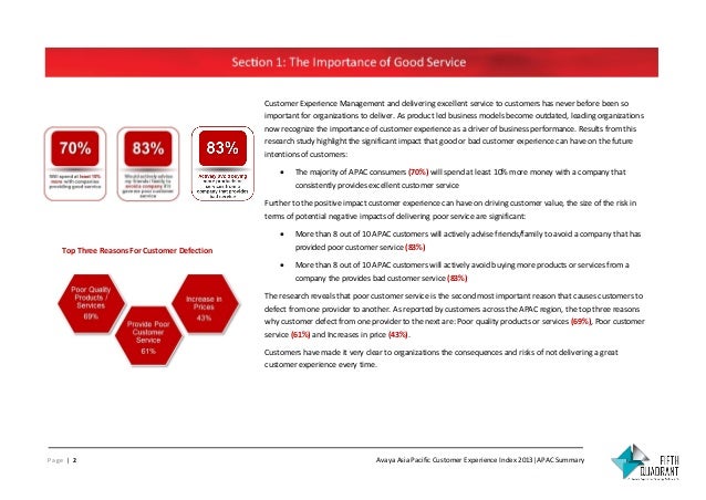 avaya customer experience management index 2013 executive summary summary of customer service experience