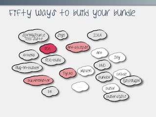 Fifty ways to build your bundle
 