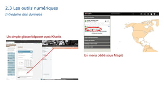 Un simple glisser/déposer avec Khartis
Introduire des données
Un menu dédié sous Magrit
2.3 Les outils numériques
 