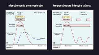 Infecção aguda com resolução Progressão para infecção crônica
 