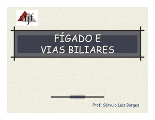FÍGADO E
VIAS BILIARES
Prof. Sérvulo Luiz Borges
 