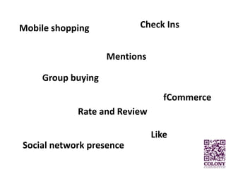 Check InsMobile shoppingMentionsGroup buyingfCommerceRate and ReviewLikeSocial network presence