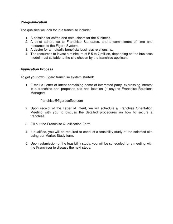 Sample Franchise Letter Of Interest Sample Franchise Letter Of Interest