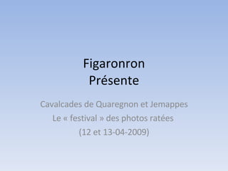 Figaronron Présente Cavalcades de Quaregnon et Jemappes Le « festival » des photos ratées  (12 et 13-04-2009) 