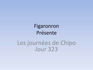 Figaronron
       Présente
Les journées de Chipo
       Jour 323
 
