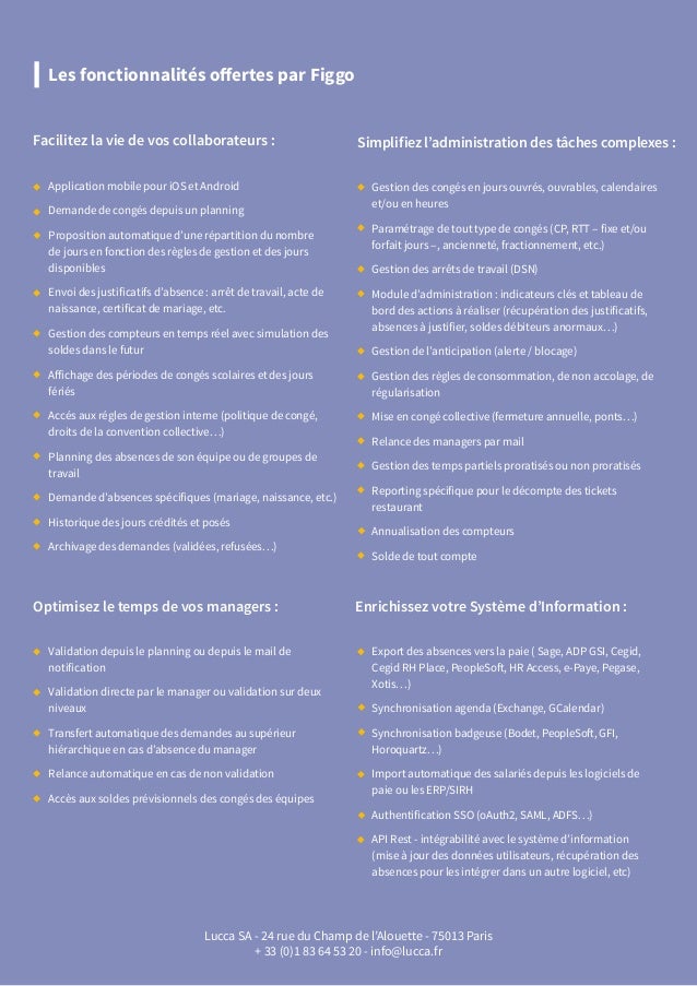 Gestion Rh Conges Absence Fiche Produit Lucca 2016